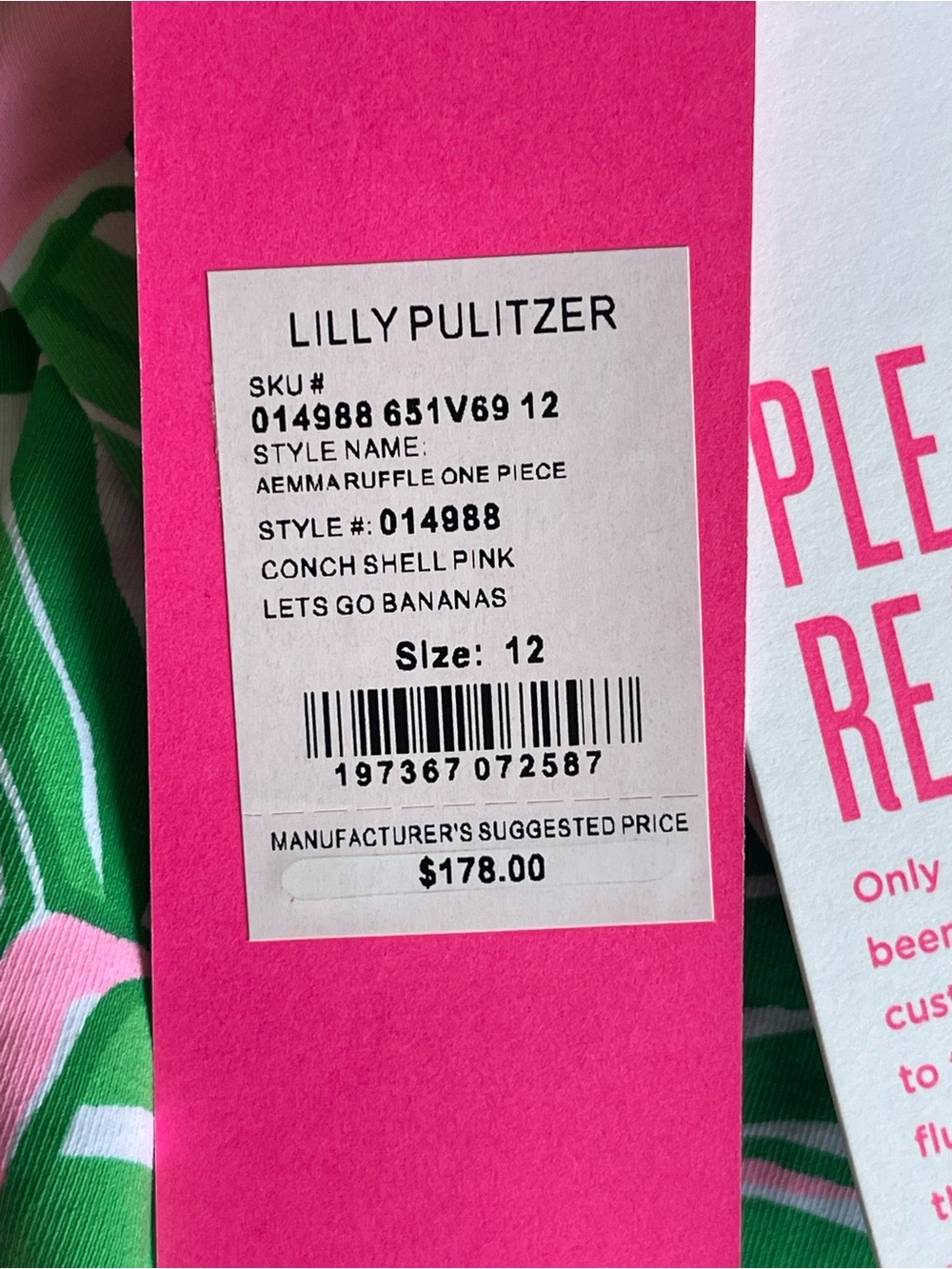 Lilly Pulitzer Aemma Ruffle One Piece Swimsuit Let’s Go Bananas Size 12 - Picture 6 of 13